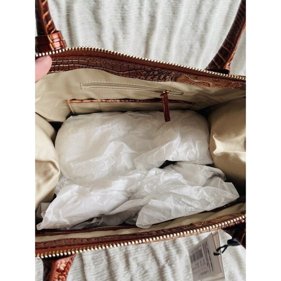 NWT BRAHMIN Ombre Mini Melbourne Collection Whiskey Caroline Satchel Bag - Picture 6 of 8